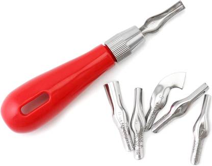 KRYTONE Linoleum Cutter Set Craft with 6 Assorted Blades for Cutting and Crafting Wood Cutter
