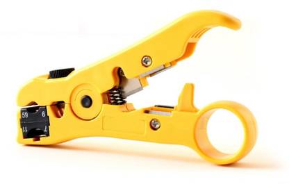 Afflatus Adjustable Coaxial Cable Cutter Wire Stripping Tool for Round Telephone Cable Cable Cutter Wire Stripper for Coax Cable And RG59 RG6 RG7 RG11 Telecom Cable Wire Cutter