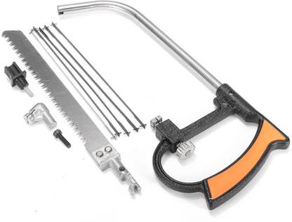 FLAMINGO ENTERPRISE Universal Hacksaw Set with 6 Steel Blades for Plastic Glass Tiles Metal Ceramic Magic Hand Saw Hacksaw Universal Hacksaw Set with 6 Steel Blades Wood Cutter