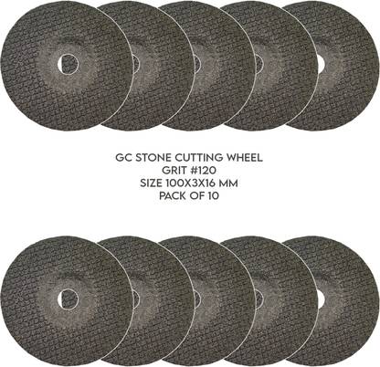 LXMI 4inch GC Stone Cutting Wheel 100 X 3 X 16mm (Grit 120) (Pack of 10) Metal Cutter