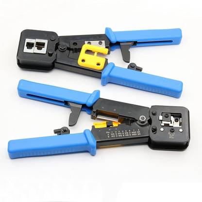coolcold RJ45 Crimper Hand Network Tool Pliers Cat5 Cat6 8p8c Cable Stripper Pressing Clamp Tongs Clip Multi Function Wire Crimping Tool Cutter Wire Cutter