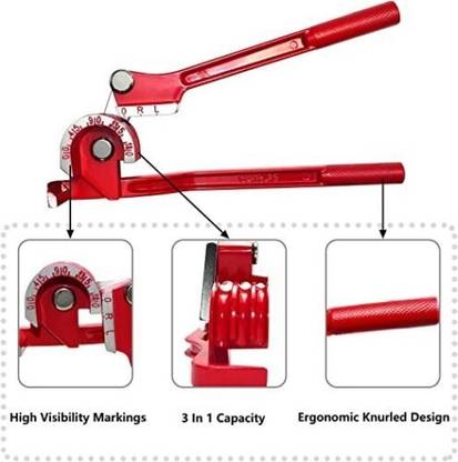 AS TOOL CENTER Tube Bender, 3 In 1 Copper Pipe Bender, 0-180 3 In 1 Copper Pipe Bender, 0-180 Degrees Tubing Bender, 1/4" 5/16" Pipe Cutter