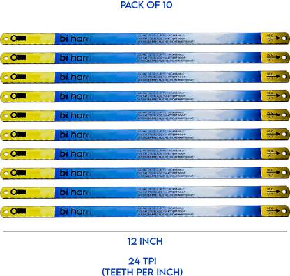 LXMI High Speed Steel Hand Hacksaw Blade 10D 24 TPI (10 Blade) Metal Cutter