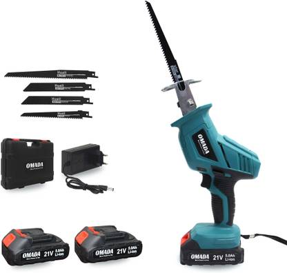 Omada Cordless Sabre Saw Used For Metal,Pvc Pipe Cutting With 4 Blades, Lithium-ion Battery,Tool-free Blade Change 21v Reciprocating Saw for Wood Cutter