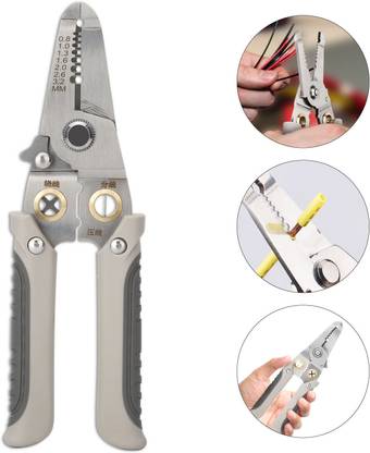 uptodatetools Multi-Functional Wire Splitting Pliers, Electrical Stripping Tool 6 in 1Electric Cable Stripping Cutting Cable Stripper and Crimping Wire Cutter