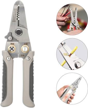 uptodatetools Multi-Functional Wire Splitting Pliers, Electrical Stripping Tool 6 in 1Electric Cable Stripping Cutting Cable Stripper and Crimping Wire Cutter