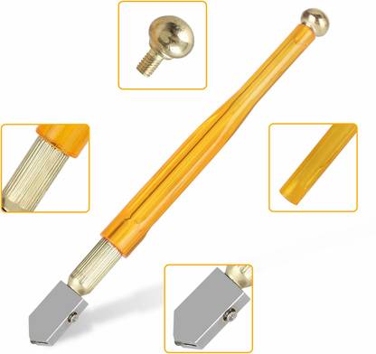 NITYA Professional Glass Cutter Tungsten Carbide Tip 4-12mm Glass Diamond Tip Antislip Metal Handle Steel Blade Oil Feed Glass Bottle Cutter Tool Glass Cutter