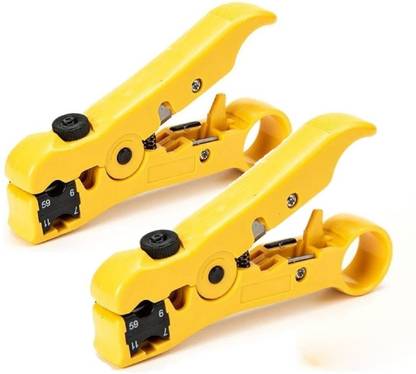Afflatus Coaxial Cable Wire Cutter Stripping Tool For RG59 RG6 RG7 RG11 Cable Stripper Wire Stripping Tool for Coax and Data Cable Stripper for UTP, CAT5, CAT6 Cable Wire Cutter