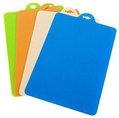 SYGA Set of 4 Kitchen Cutting Mat, Rectangle Flexible Chopping Board Silicone Cutting Board