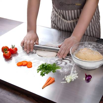 NORVIUM Stainless steel Chopping board(42cm X32cm)for Kitchen Fruit Cutter Cutting Board Stainless Steel Cutting Board
