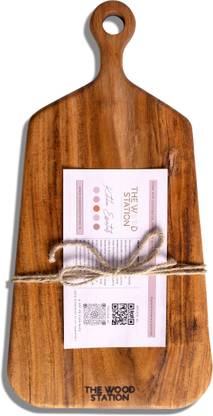 TheWoodStation Paddle Bent chopping board handcrafted in single block Acacia wood Wooden Cutting Board