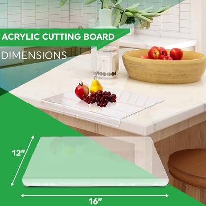 Wizzartprints Acrylic Cutting Board with Counter Lip,Clear Cutting Boards for Kitchen Iron Cutting Board