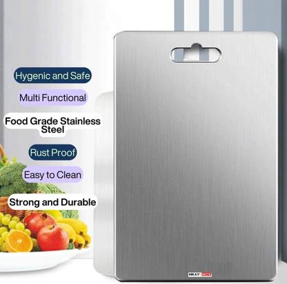 MKAY INOX Stainless Steel Chopping Board Plastic Cutting Mat