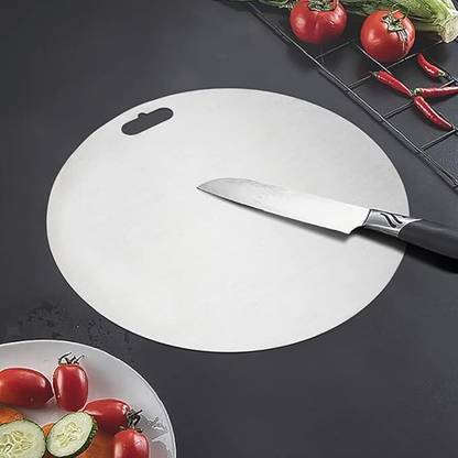 KITCHOOK Circular Reversible Chopping Board Stainless Steel Cutting Board Stainless Steel Cutting Board