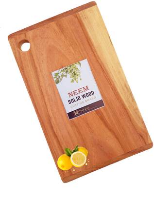 Hutson Natural Neem Wood Solid Block Handmade Rectangle Shape Thick (15 x 10 Inches) Wooden Cutting Board
