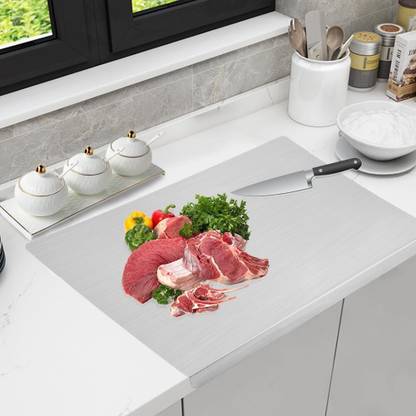 PSA STAINLESS STEEL CUTTING CHOPPING BOARD KITCHEN 21*31 CM DOUBLE SIDED Stainless Steel Cutting Board