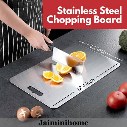 Jaimini Chopping Cutting Pad, Stainless Steel Cutting Chopping Board Kitchen 31×21 Cm Stainless Steel Cutting Board