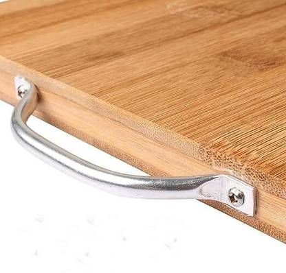 Freshome Natural Bamboo Cutting Board with SS Handle Eco-Friendly & Anti-Microbial Bamboo Cutting Board