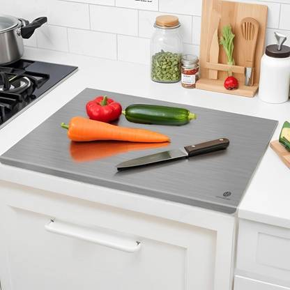 HOMEBASIC Chopping Board for Kitchen Food-Grade 304 Bacteria Absorption Stainless Steel Cutting Board