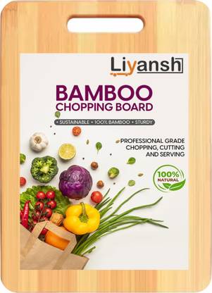 NIHILANO Large Natural Bamboo Wood Chopping Cutting Board Bamboo Cutting Board