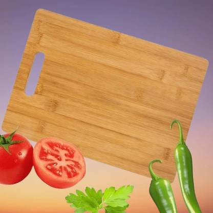 SUMAGO TRADING Kitchen Household Tough & Durable Poly Cutting Wooden Cutting Board  (Brown Pack of 1 Dishwasher Safe)