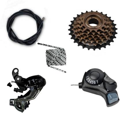 Xezon Cycle 7 Speed Gear Set With Derailleur Chain Freewheel Mountain Bike, Racing Bike, Road Bicycle Wheel