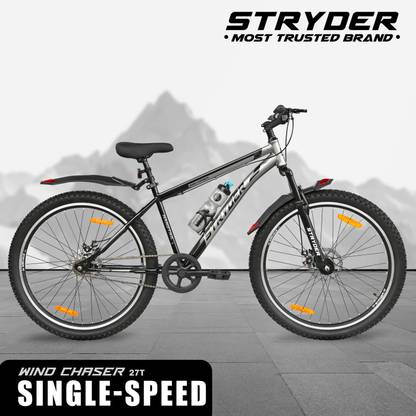 STRYDER 27.5" Wind Chaser Single Speed Bicycle with Disc Brakes & Front Suspension | 27.5 T (inch) Mountain Cycle