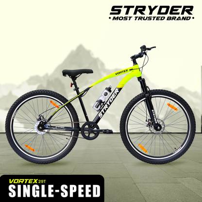 STRYDER 29" Vortex Single Speed with Disc Brakes & Front Suspension | 29 T (inch) Mountain Cycle