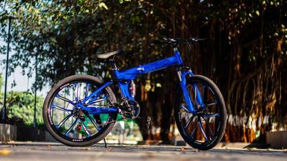 Mr.SHOES 21 Gear-Folding Mountain Cycle 26T with 2 Shimano Gears and Dual Disc Brakes 27.5 T (inch) Folding Bikes/Folding Cycle