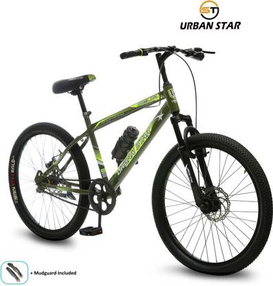 Urban Star 24T BMX | Dual Disc Brakes | 9-14 years Age | Semi Assembled | MILITARY GREEN | 24 T Mountain Cycle  (Single Speed, Green) at Rs. 5199
