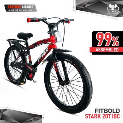 FITBOLD Stark IBC | 20T | Red/Black | Age 5-8 Years | 99% Fitted | Ready to Ride 20 T (inch) BMX Cycle