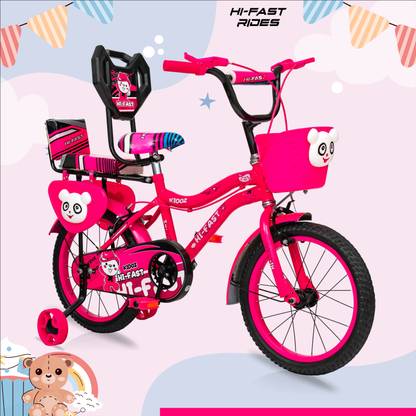Hi-Fast 16T Kids Cycle With Extra Back Seat and Training Wheels (95% Pre-Assembled) 16 T (inch) Road Cycle