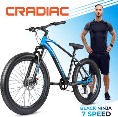 CRADIAC BLACK NINJA 7 | FAT BIKE | DUAL DISC 26 T (inch) Fat Tyre Cycle