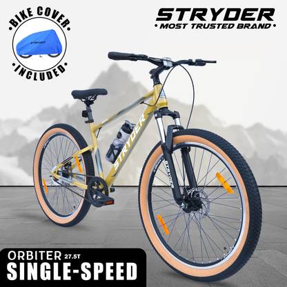 STRYDER Orbiter 27.5" Single Speed Bicycle with Bike Cover - 27.5 T (inch) Mountain Cycle