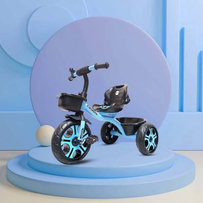 Kidsmate Ninja 2.0 Plug N Play Tricycle Durable with Storage Basket, Safe & Secure, 10 T (inch) Road Cycle