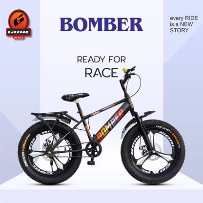 Goal BOMBER MAGWHEEL FRONT SUSPENSION DUAL DISC BRAKE| IN BUILT CARRIER| 20X300 TYRE 20 T (inch) Mountain Cycle