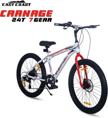 EAST COAST CARNAGE 24T Cycle with 7 Speed Gear ( 9years to 13 years Big Kids) 24 T (inch) Mountain Cycle