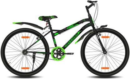 GANG Cycles Catcher Non Suspension V-Brake Single Speed (BLACK-GREEN) 26 T (inch) Mountain Cycle