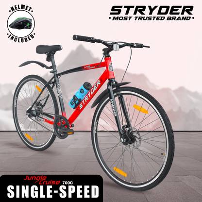 STRYDER 700C Jungle Cruise with Helmet | 700C T (inch) Hybrid Cycle/City Bike