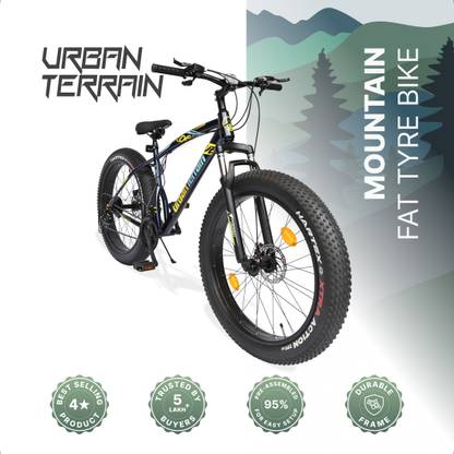 Urban Terrain Rogue MTB Fat Tyre Cycles Shimano Geared for Men with Dual Disc Brake 26 T (inch) Road Cycle