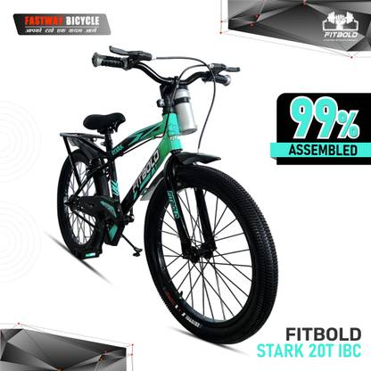 FITBOLD Stark IBC | 20T | Grey/Sea-Green | Age 5-8 Years | 99% Fitted | Ready to Ride 20 T (inch) BMX Cycle