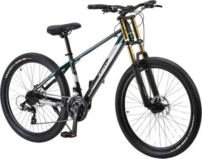 FitTrip SUPER Dominator | 21 Spd Shimano Gears | DUAL CROWN Suspension | JAK Disk Brakes 26 T (inch) Mountain Cycle
