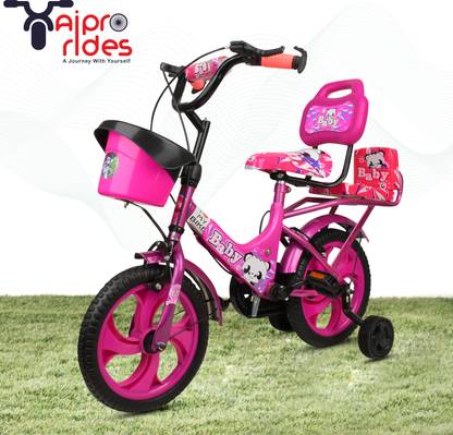 crafto kids CRAFTO 14T (CUTE BABY PINK BICYCLE COLOUR FULL MODEL) 14 T (inch) Girls Cycle/Womens Cycle