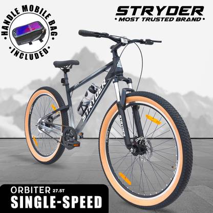 STRYDER Orbiter 27.5" Single Speed Bicycle with Handle Mobile Bag - 27.5 T (inch) Mountain Cycle