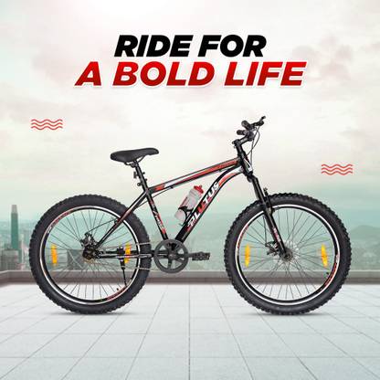 PLUTUS Fazer MTB Cycle Age-12+ with Dual Disc Brake, Single Speed (Red) 26 T (inch) Mountain Cycle