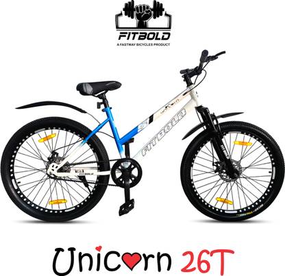 FITBOLD Unicorn 26T | 85%Fitted | White| F-Suspension | Dual Disc Brakes | Alloy Wheel | 26 T (inch) Road Cycle