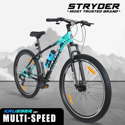 STRYDER 26" Krueger Bicycle 21 Speed with Disc Brakes & Front Suspension | 26 T (inch) Mountain Cycle