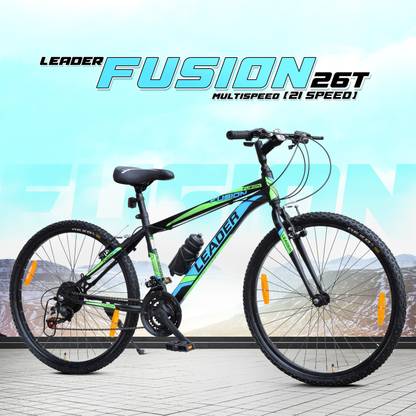 LEADER Fusion 26T Multi Speed (21 Speed) Grear Cycle with Rigid Fork and Power Brake 26 T (inch) Hybrid Cycle/City Bike