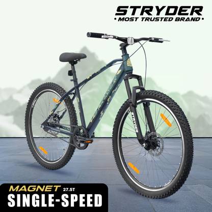 STRYDER 27.5 Magnet Single Speed Bicycle With Disc Brake & Front Suspension| 27.5 T (inch) Mountain Cycle