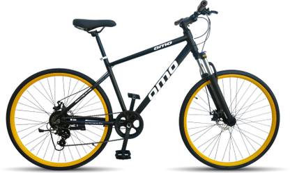 OMO Ladakh-X7-Black & Yellow 700C T (inch) Hybrid Cycle/City Bike